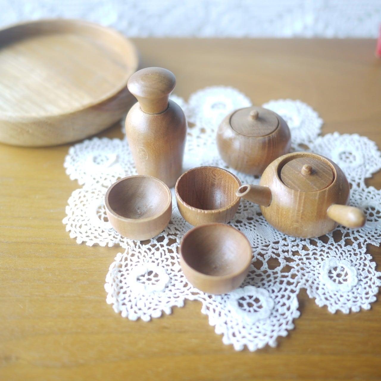 伝統工芸品　郷土玩具　茶道具　ミニチュア　11セット ミニチュア お茶道具セット 木製 日本 | こりすのパン屋Base店 （世界