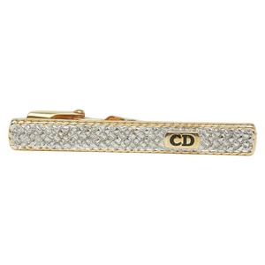 ディオール CDロゴ クリップ タイピン ゴールド シルバー メッキ メンズ Dior 【中古】