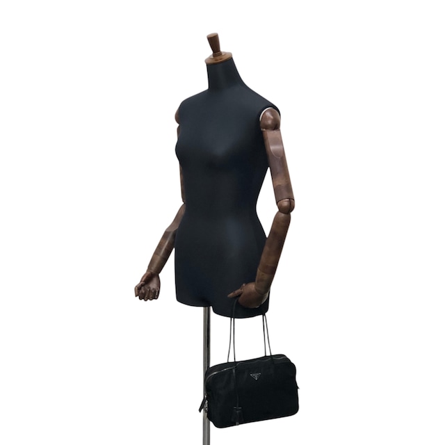 PRADA プラダ ハンドバッグ ブラック トライアングルロゴ ナイロン ボストン カデナ vintage ヴィンテージ オールド w7yvkr