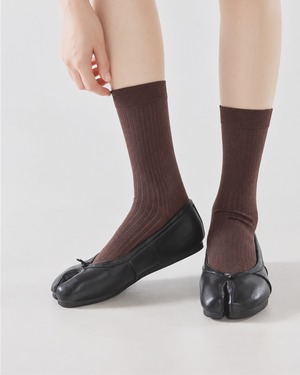 Wool Blend Tabi Ribbed Socks