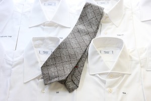 Printed tie Five Folds  ≪grain check≫ 7090-21