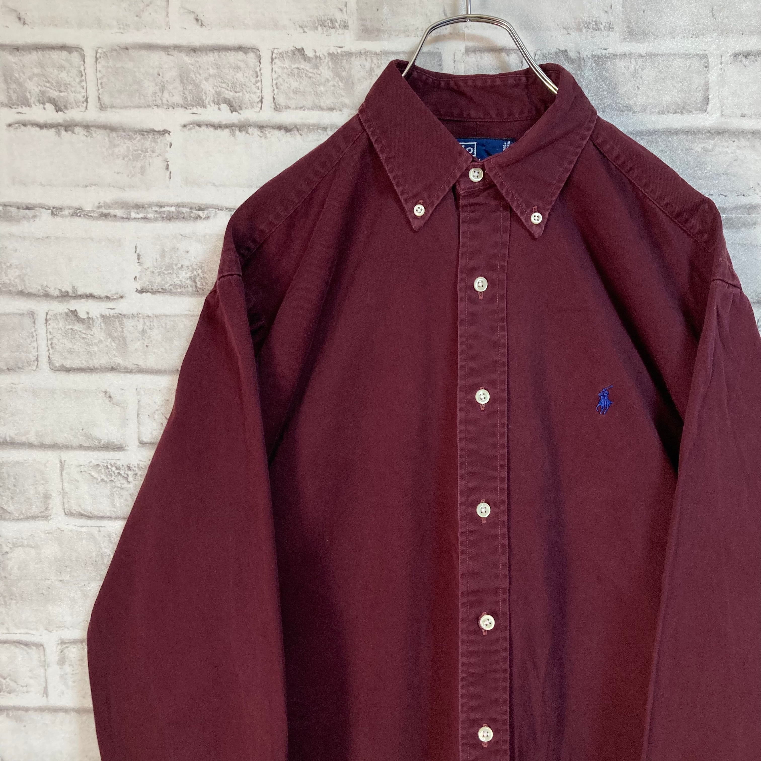 【Polo by Ralph Lauren】L/S Plain BD Shirt L相当 Made in Canada 