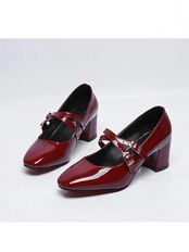 【0286】Square Heel Double Strap Shoes