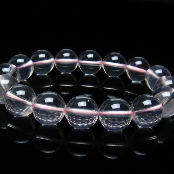 スターミルキークォーツ ブレスレット 13mm スター効果 ピンク 一点物 メール便可 [M便 1/10] 111-37671