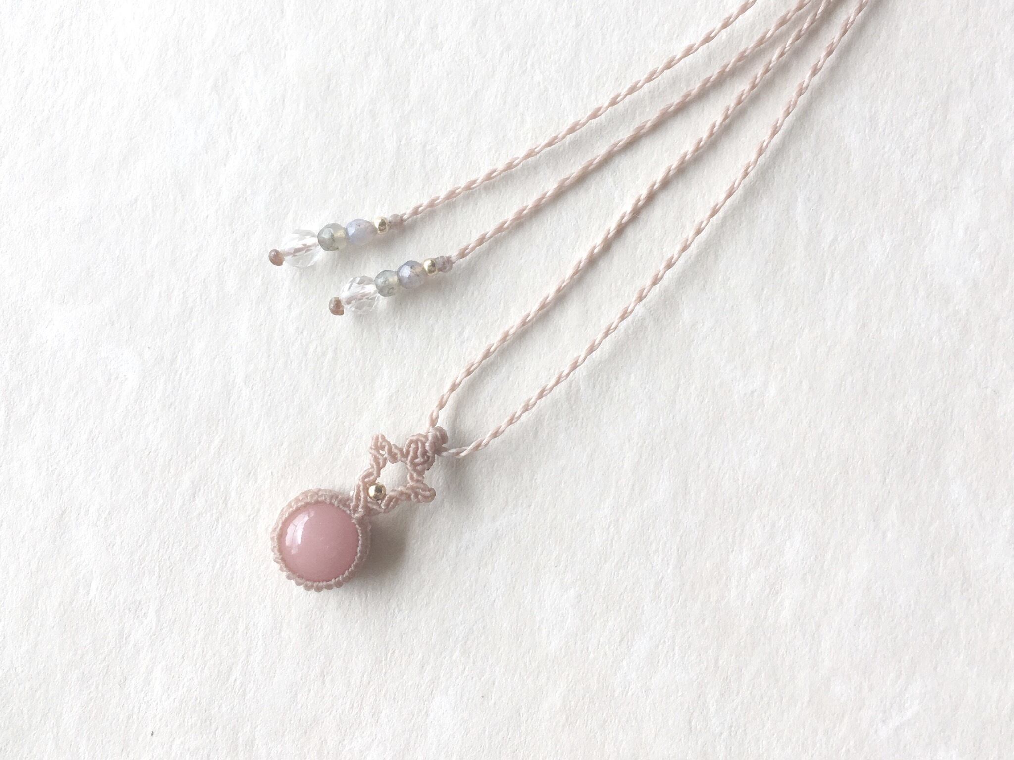 グァバクォーツ macramé necklace