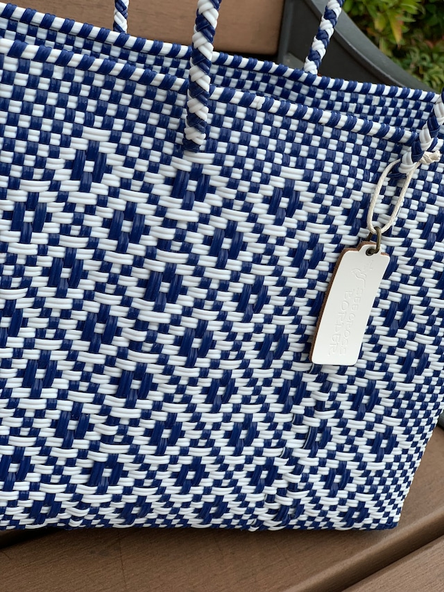 XS Mercado Bag (Normal handle) White/Blue