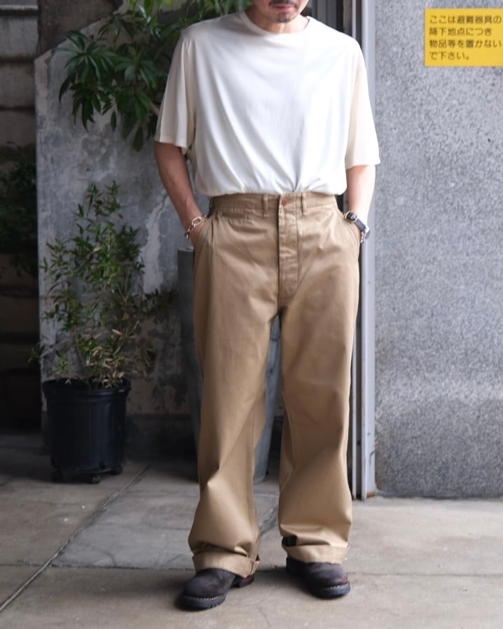 CIOTA “Weapon M-45 Khaki Chino Trousers (One Wash)” | Lapel online