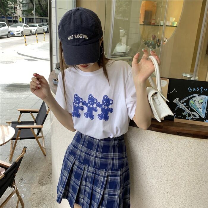 Tシャツ ショートサマープリントルーズトップス コットン 夏物 モンロー13071760814