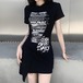 ✞✝✞ スリム黒ブラックアシンメトリーショートカットソー スカート ステッチ ✞✝✞ ゴスロリ SM ミリ 甘ロリ クラロリ 和ロリ エレガント 黒ロリ 姫ロリ 華ロリ AA-AA7785497