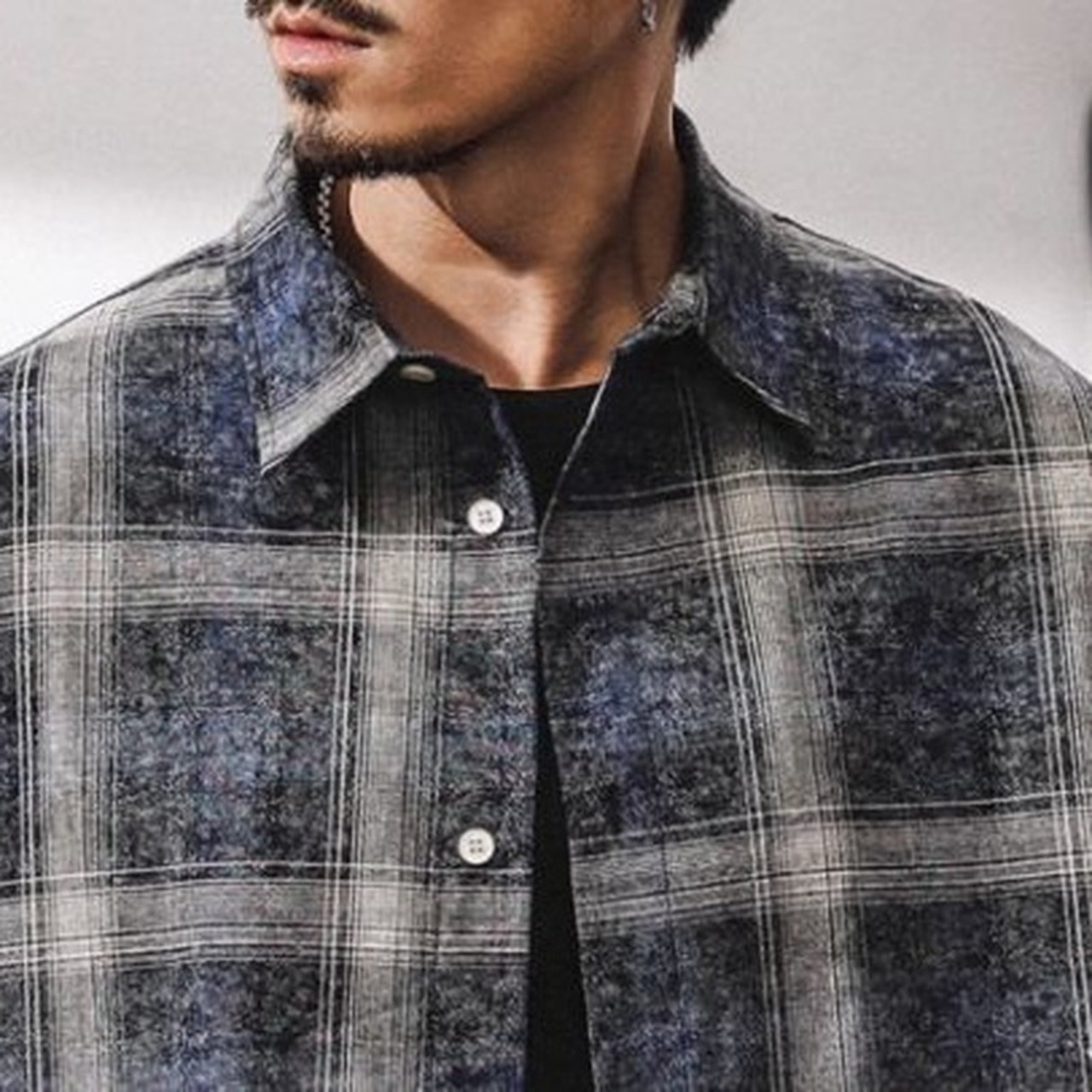 Benedict's Brand Logo Long Sleeve Check Shirt ◇2color H0775