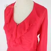 社交ダンス 衣装 スタンダード ドレス ワンピース セットアップ レッスンウェア パーティドレス 赤 レッド系 U:NA ユーナ 無地 シンプル 体型カバー 女性用 フリルデザイン レディス 伸縮性 ポリエステル 脚長効果 フェミニン ひざ丈 ドレッシー 練習用 社交ダンスドレス シルエット 美ライン デイリーユース おしゃれ シンプルスタイル 使いやすい