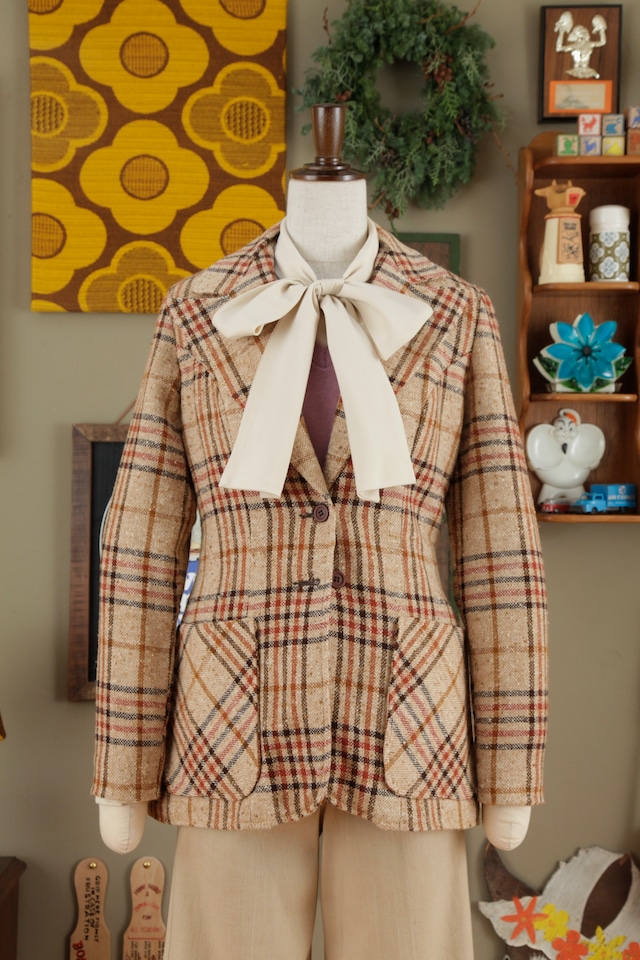 1970s "college town" Peaked lapel wool single tailored jacket