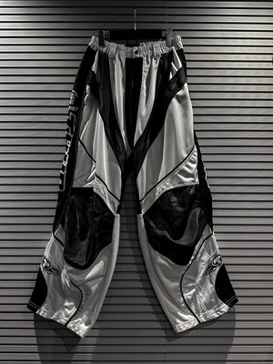 【X VINTAGE】Monotone Color Swiching Loose Motorcycle Pants