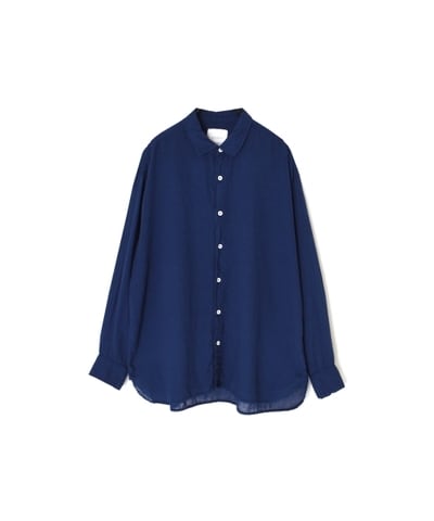 ARMEN|コットン100%ガーゼ・レギュラーカラーシャツ(navy,brown)