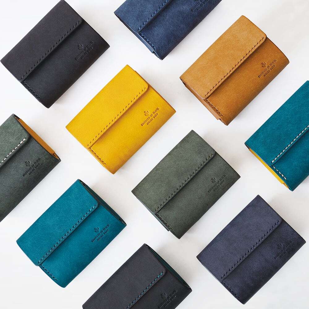 【新品未使用】ATELIER SABO 三つ折り財布 めっちゃ入る 三つ折り財布【ブラック×ブラウン】 | 革小物