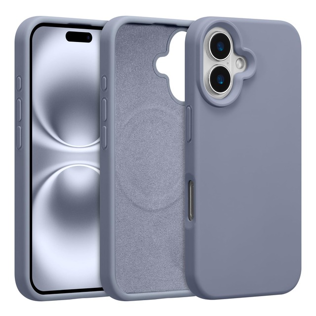 UCASONG iPhone 17用ケース MagSafe対応 ソフト シリコン スマホケース (ラベンダーグレー)