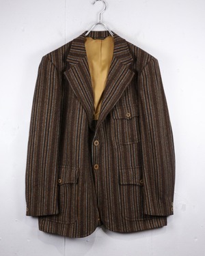 【Caka act2】70's Stripe Pattern Vintage Norfolk Jacket