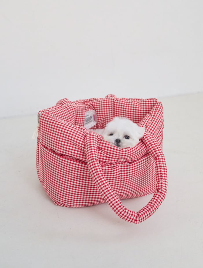 M/即納【aperty】wide bag (plaid red)