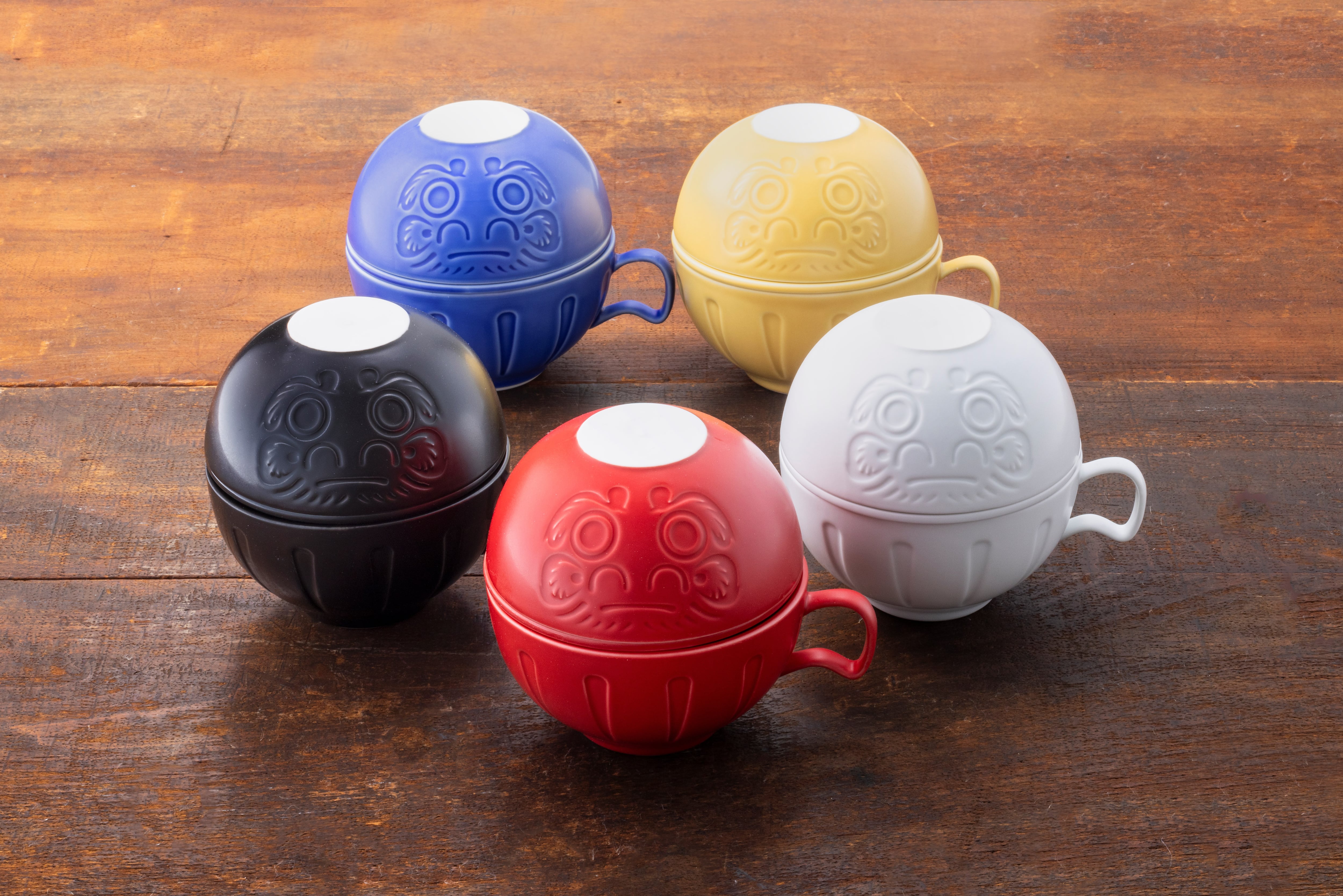 各色】かさねだるま（Stackable Daruma Porcelain Tableware Set）赤