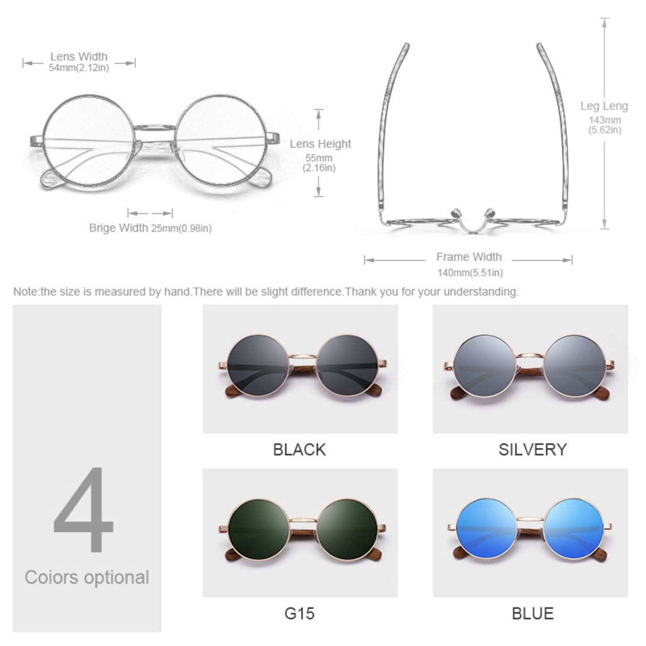 Wood Temple Round Sunglasses / ウッド テンプル ラウンド サングラス