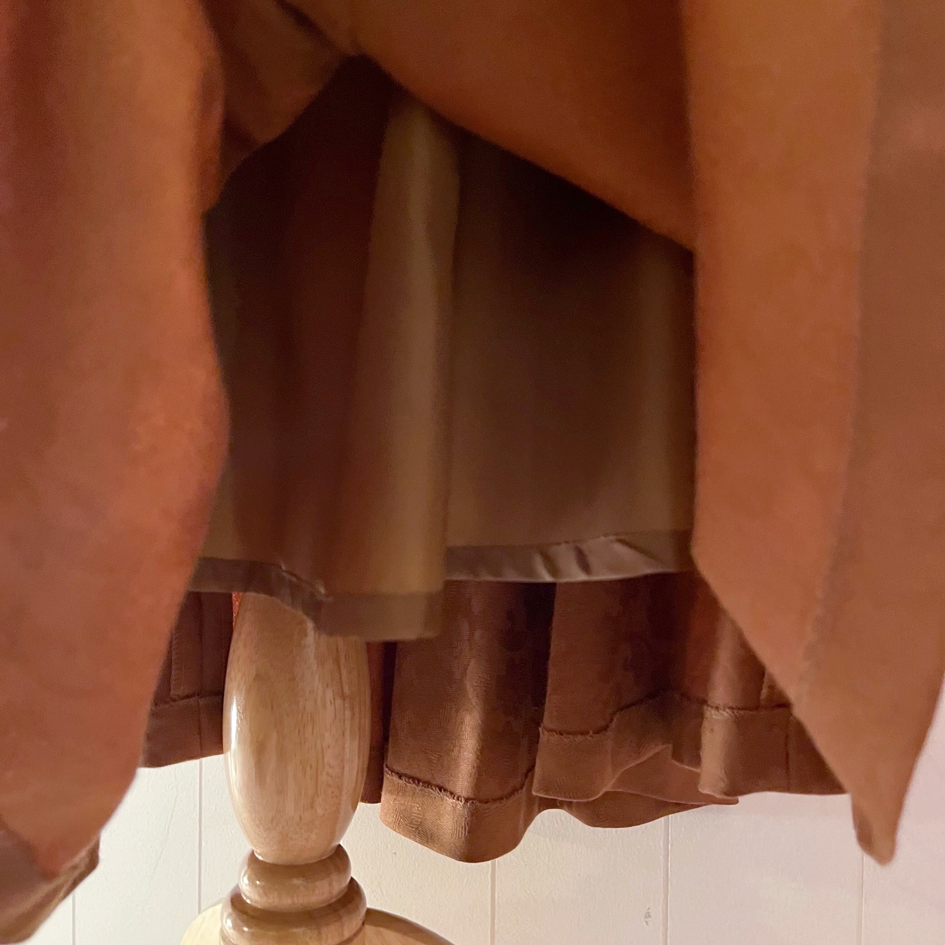 camel brown flower flare skirt
