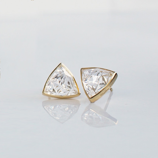 KIRIKO / Rock Crystal Pierced Earrings (Trilliant / KE001-CQ)