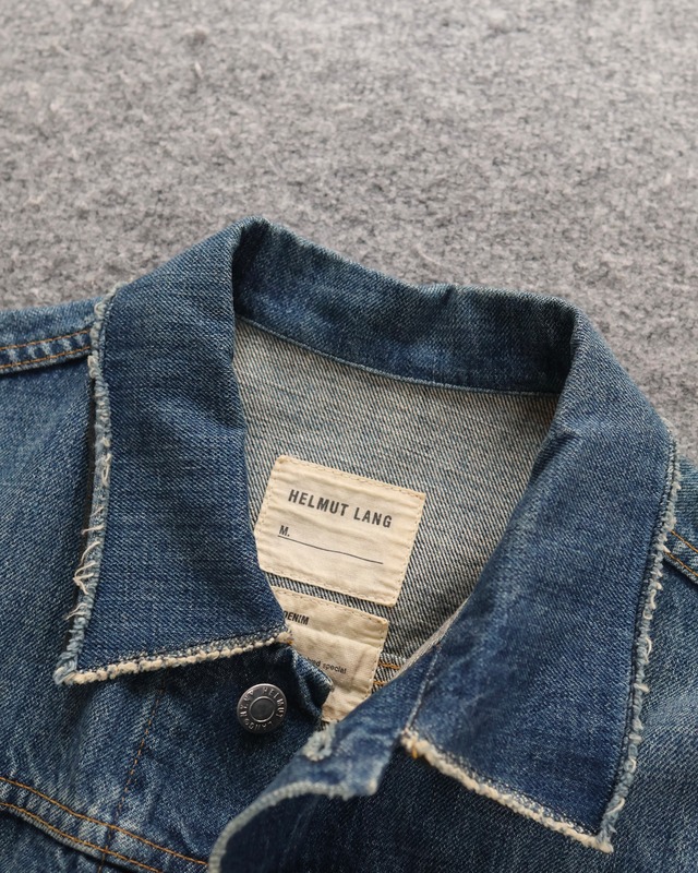 【2003s/s helmut lang】leather sleeve denim jacket