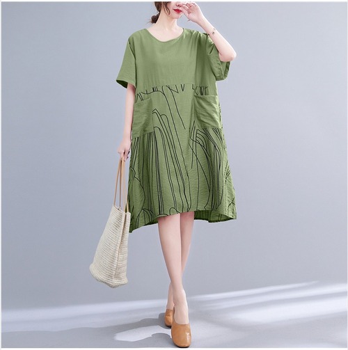 【春夏新作】ファッション/人気ワンピース♪グリーン/ブルー2色展開◆sbsmc-22081a7