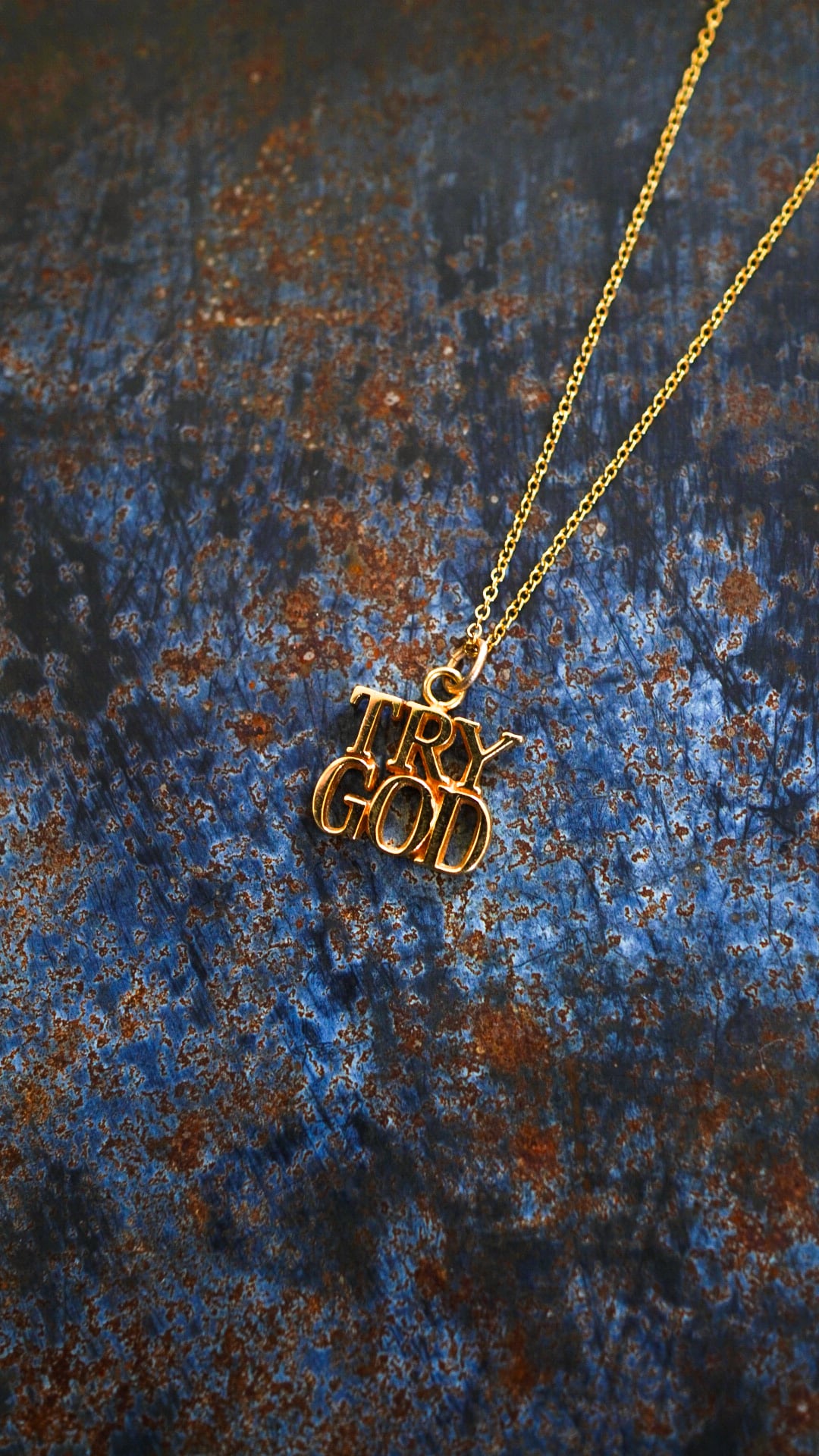 【1970s】TIFFANY&Co. ティファニー イエロー ゴールド TRY GOD ネックレス チャーム 《K14 ヴィンテージ オールド メンズ レディース》