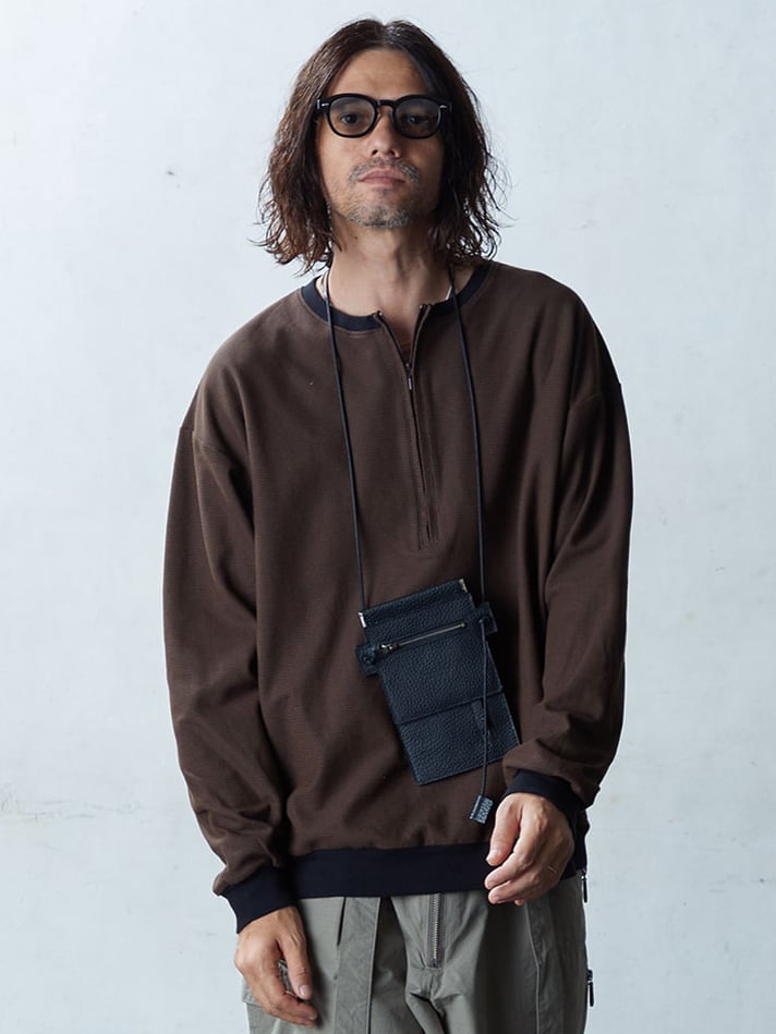 EGO TRIPPING (エゴトリッピング) HONEYCOMB ZIP-TEE ハニカム ジップTEE / moku BROWN  666202-35 | GALLERIA AKKA powered by BASE