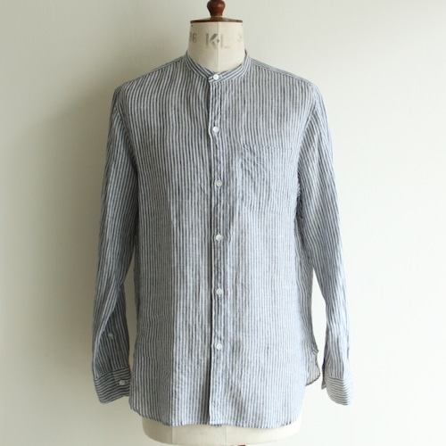 CALEDOOR【 mens 】Grandad collar stripe shirt