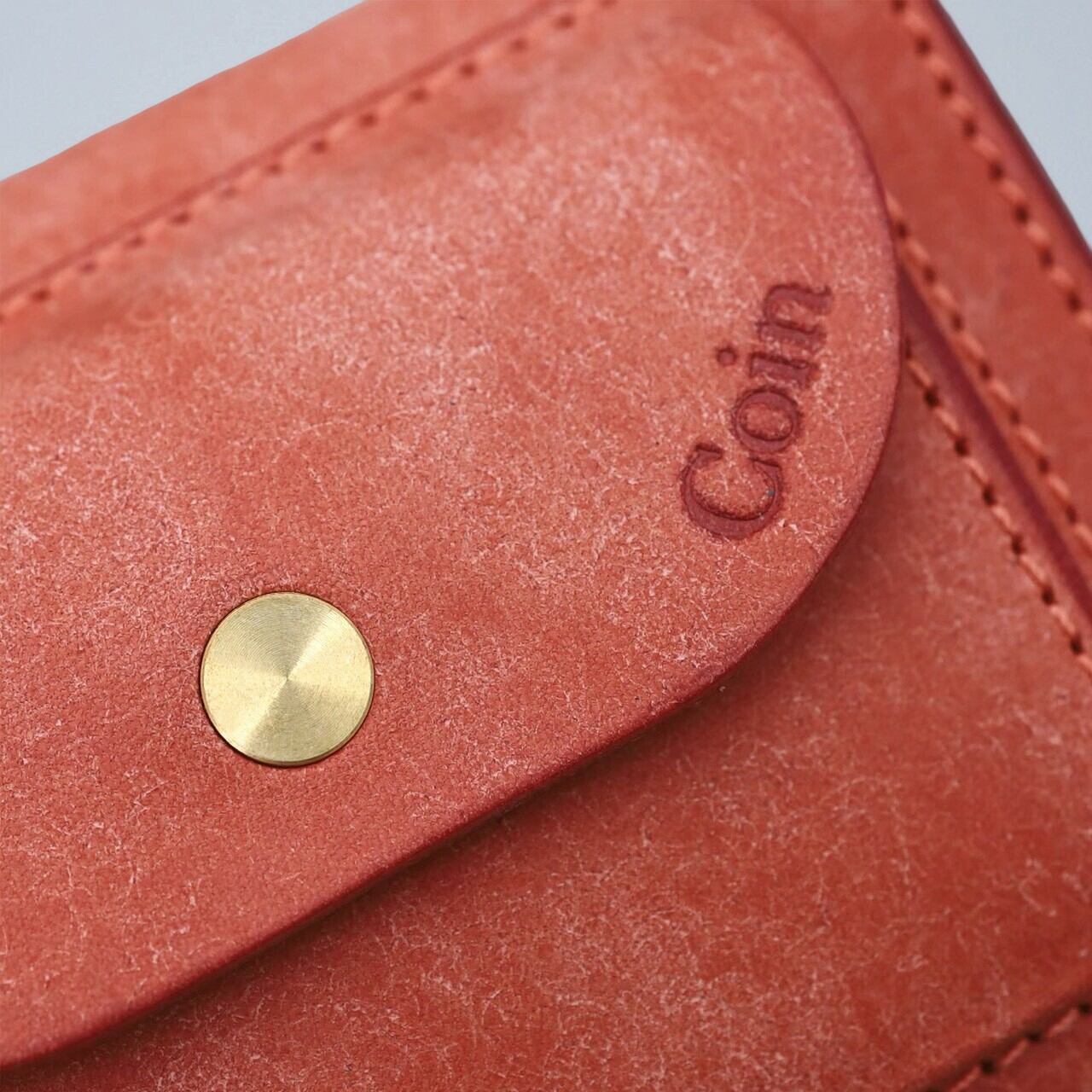 Iru×IKENOHATA GINKAWATEN】PUEBLO LEATHER COMPACT WALLET AKANEIRO