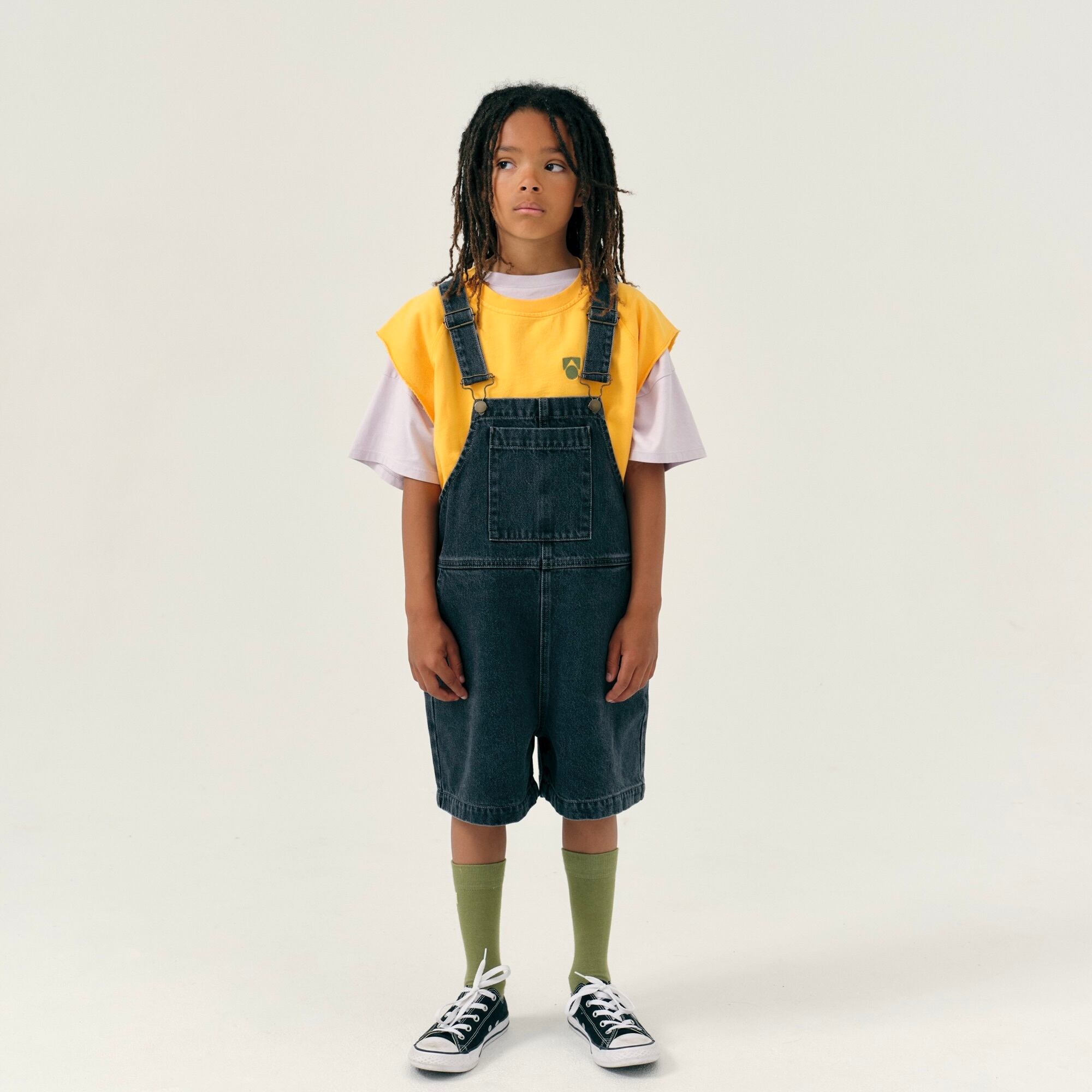 main story 2024SS》Short Dungaree / Washed Black Denim | cirkel mote 