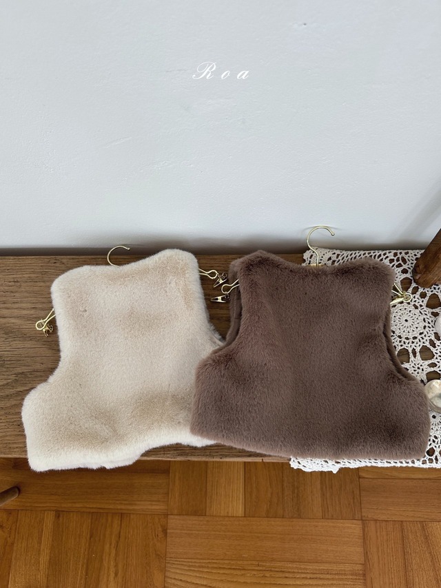 ラスト1 creamM【即納】<Roa>  Mink vest