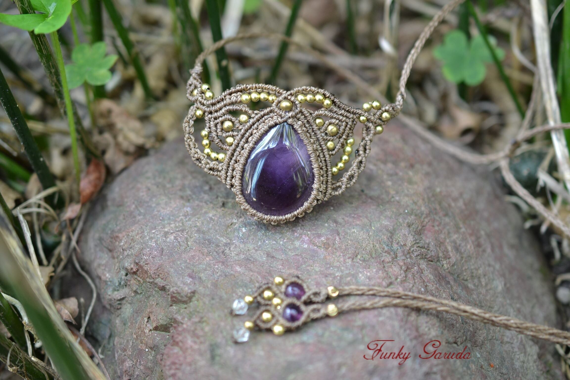 アメジスト マクラメ ネックレス