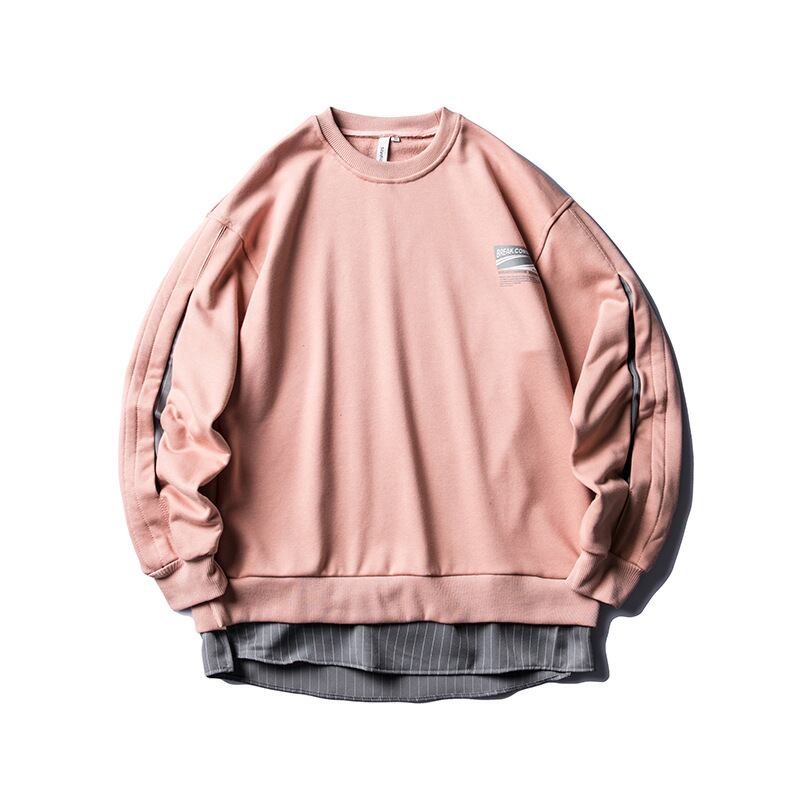 Road Vintage Spring Loose Contrasting Color Stitching Fake Two Piece Sweatshirt ese All-match Tide Top Men-Alibaba スプリング 春物 ビンテージ ステッチ hip6-161158916884424
