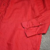 hole design linen shirt red