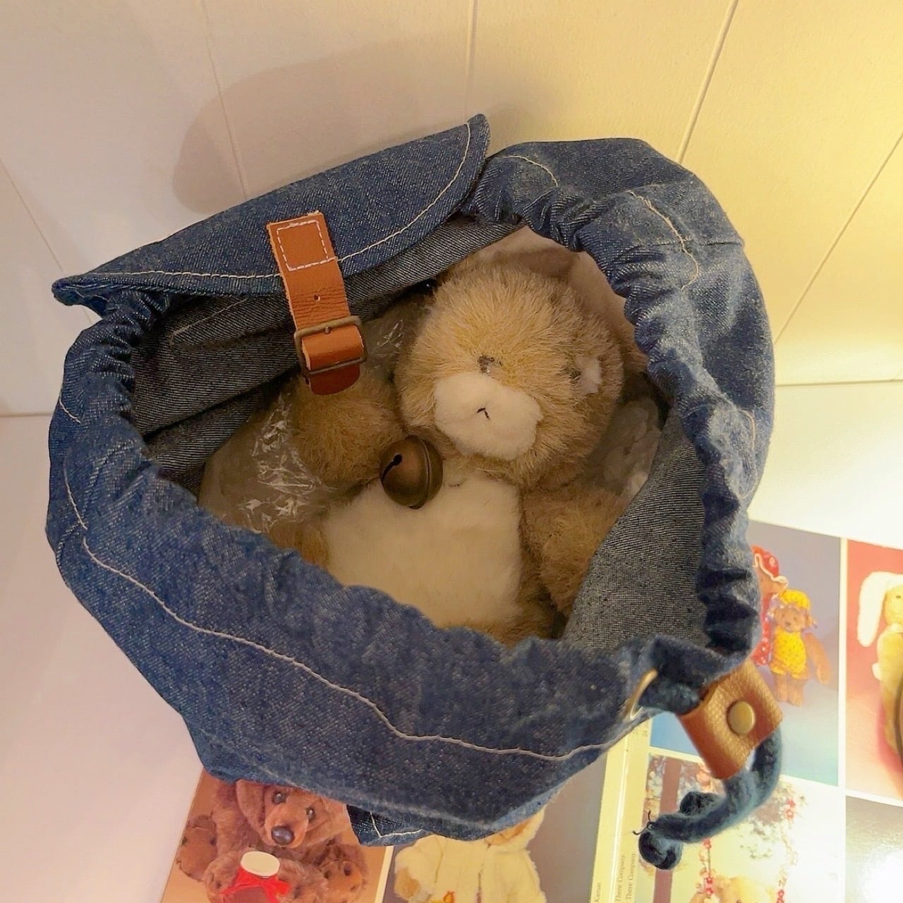 tanuki wappen denim backpack