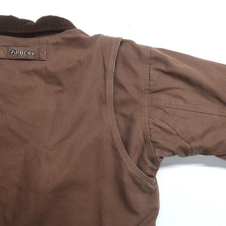 古着 ROCKY ダック ワークジャケット ダックジャケット 襟コーデュロイ