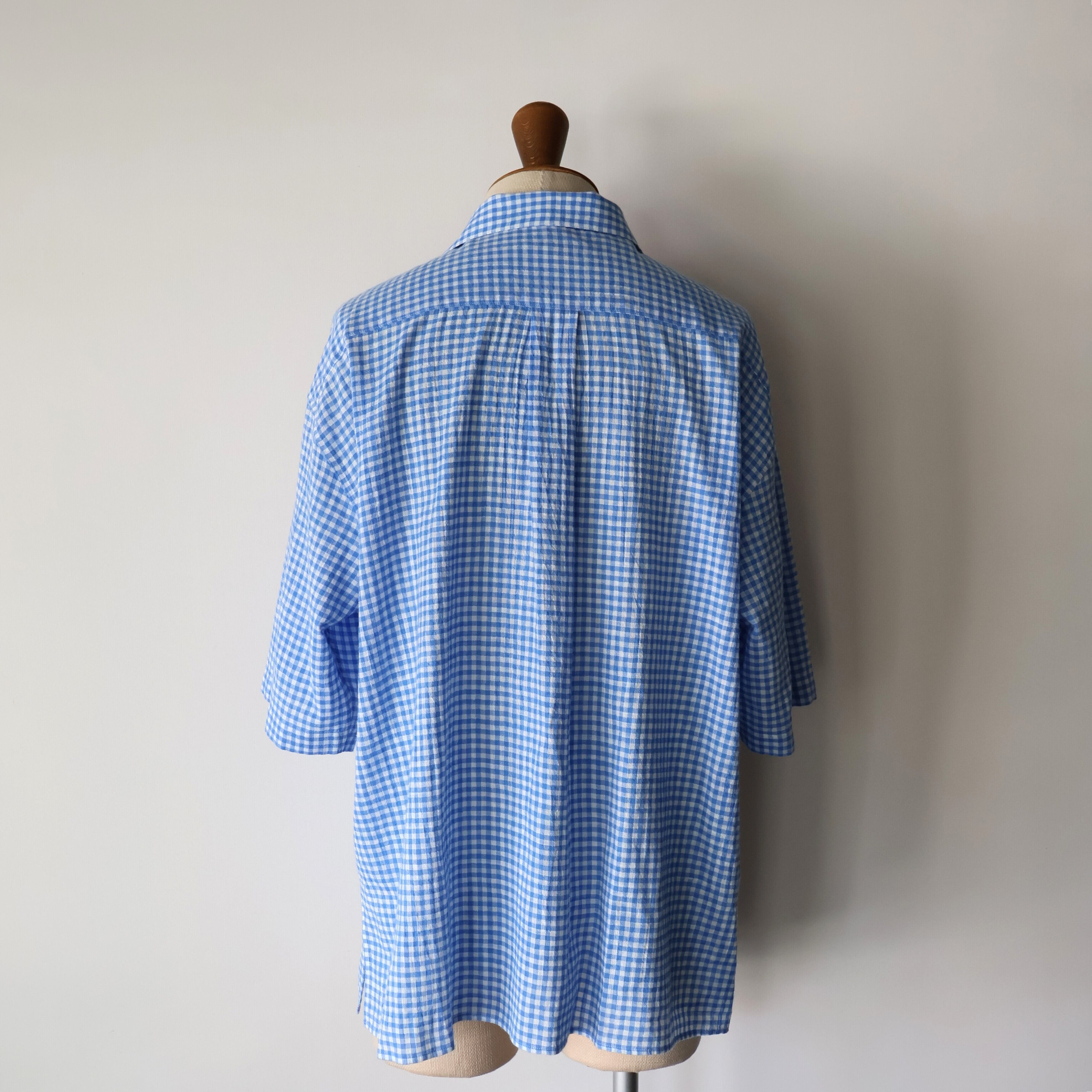 awasa “ open collar s/s check shirt ( Check )” | H.inch