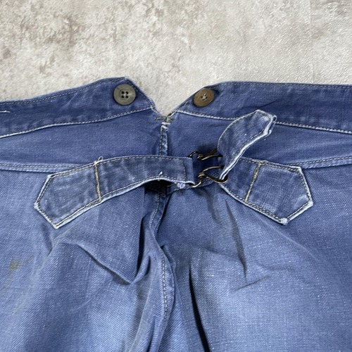 30-40s フレンチワーク Metis リネンパンツ 針式シンチ W34 詳細写真7