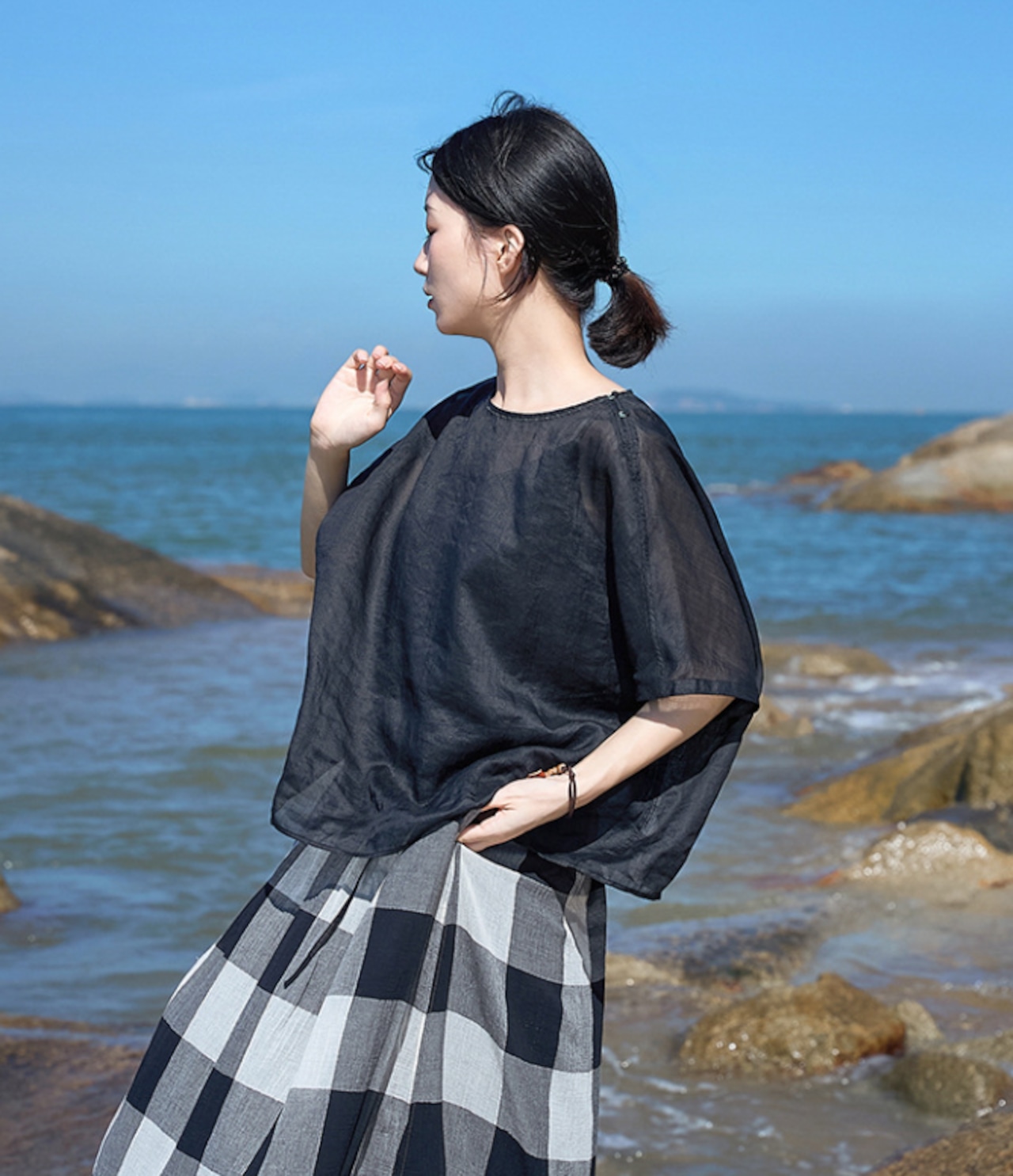 大人ナチュラル シアーリネンシャツ