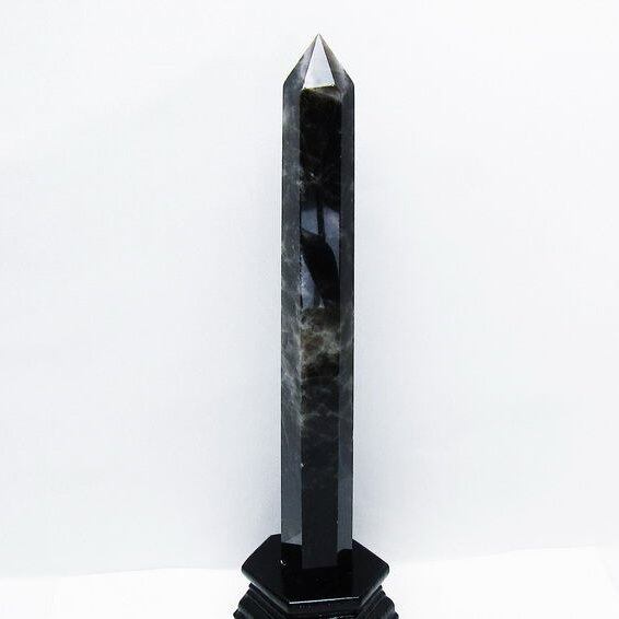 モリオン 黒水晶 六角柱 台座付属 一点物 152-4000