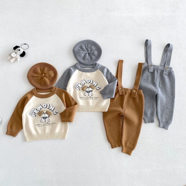 【BABY】カラーバリサロペット＆セーター＆帽子