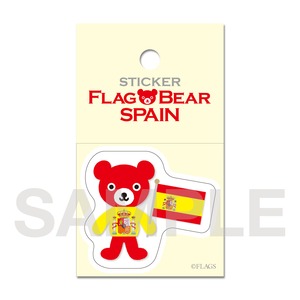 FLAG BEAR STICKER ＜SPAIN＞ スペイン （小（S））