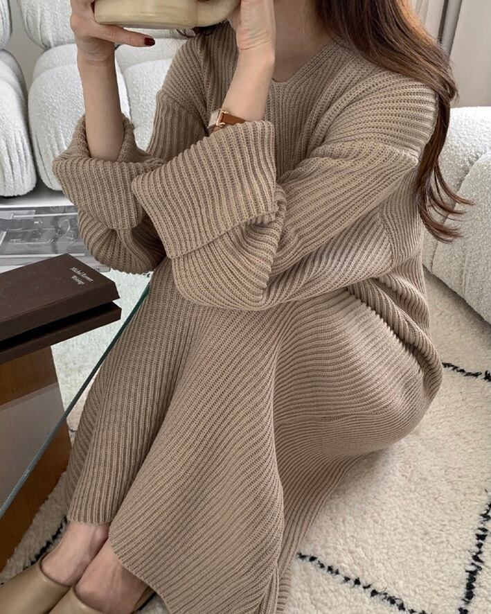 リブニットロングワンピース Op17 L Clothes 毎日が楽しくなる Fashion Brand