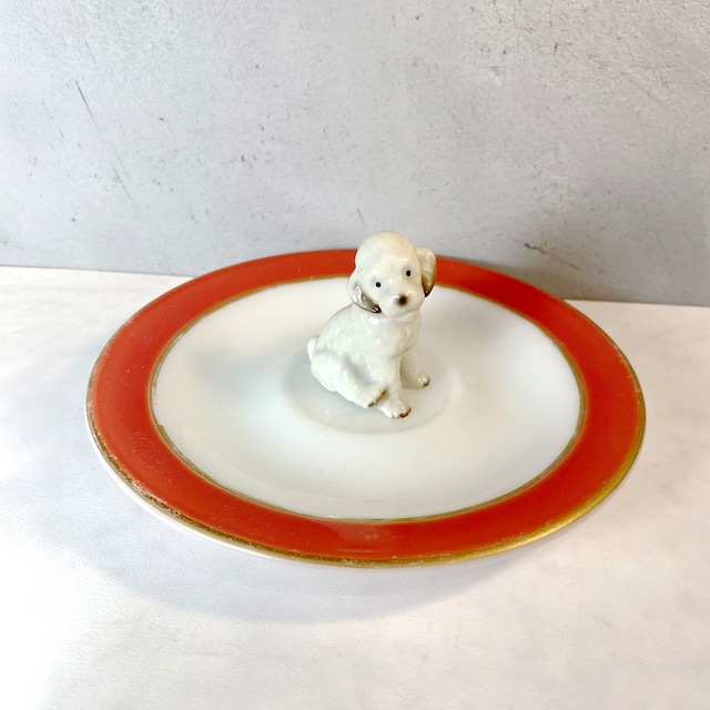 ヴィンテージ プードル赤い皿セット