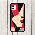 受注生産 iPhoneケース 赤黒の人物風抽象コラージュ｜ZINEコラージュ ZINE003C
