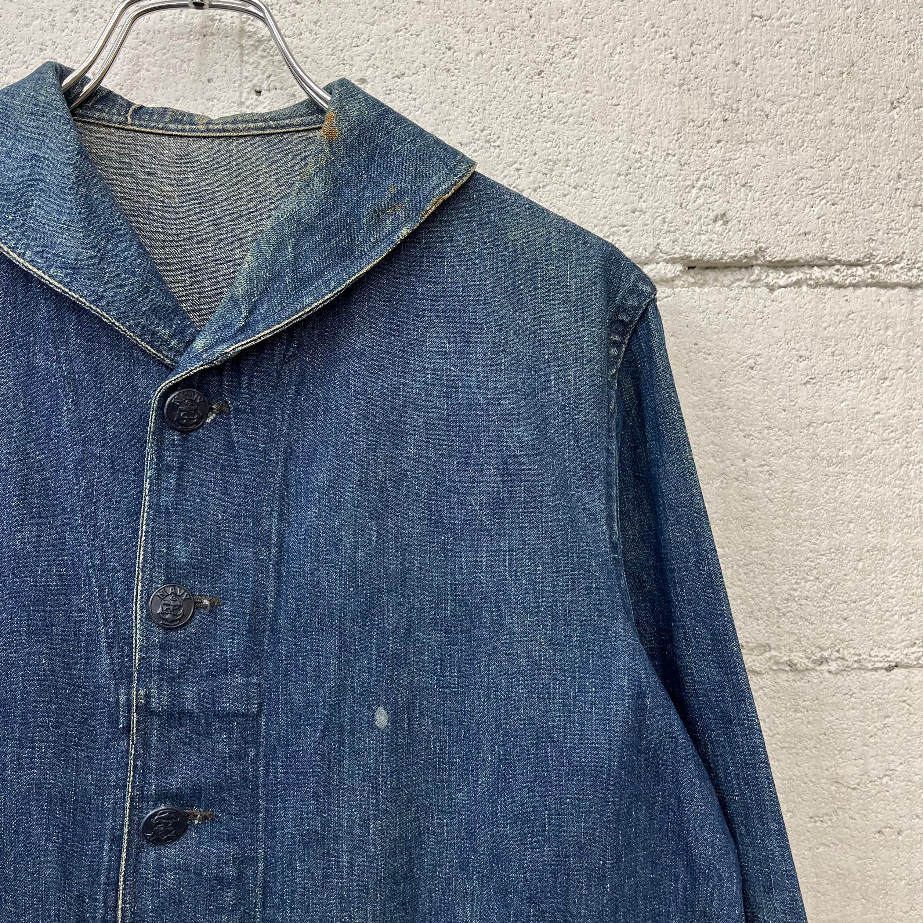 40s US NAVY Shawl Collar Denim Coverall 40年代 US NAVY ショール 