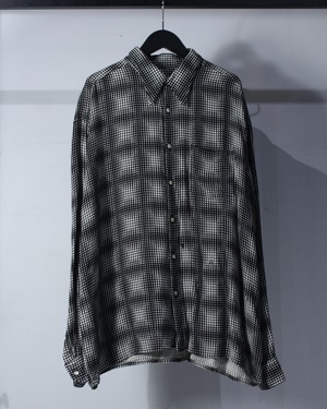 【Caka BLACK】Monotone Dot Check Pattern Vintage L/S Shirt